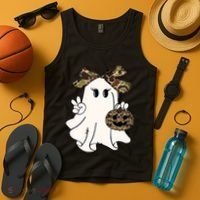 Funny Halloween Camouflage Camo Ghost Hello Hunting Season Tank Top thumb 4