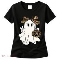 Funny Halloween Camouflage Camo Ghost Hello Hunting Season Women's T-Shirt thumb 0