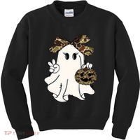 Funny Halloween Camouflage Camo Ghost Hello Hunting Season Kids Sweatshirt thumb 0