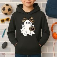 Funny Halloween Camouflage Camo Ghost Hello Hunting Season Kids Hoodie thumb 2