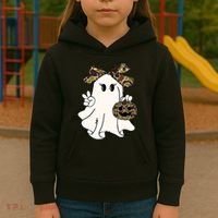 Funny Halloween Camouflage Camo Ghost Hello Hunting Season Kids Hoodie thumb 3