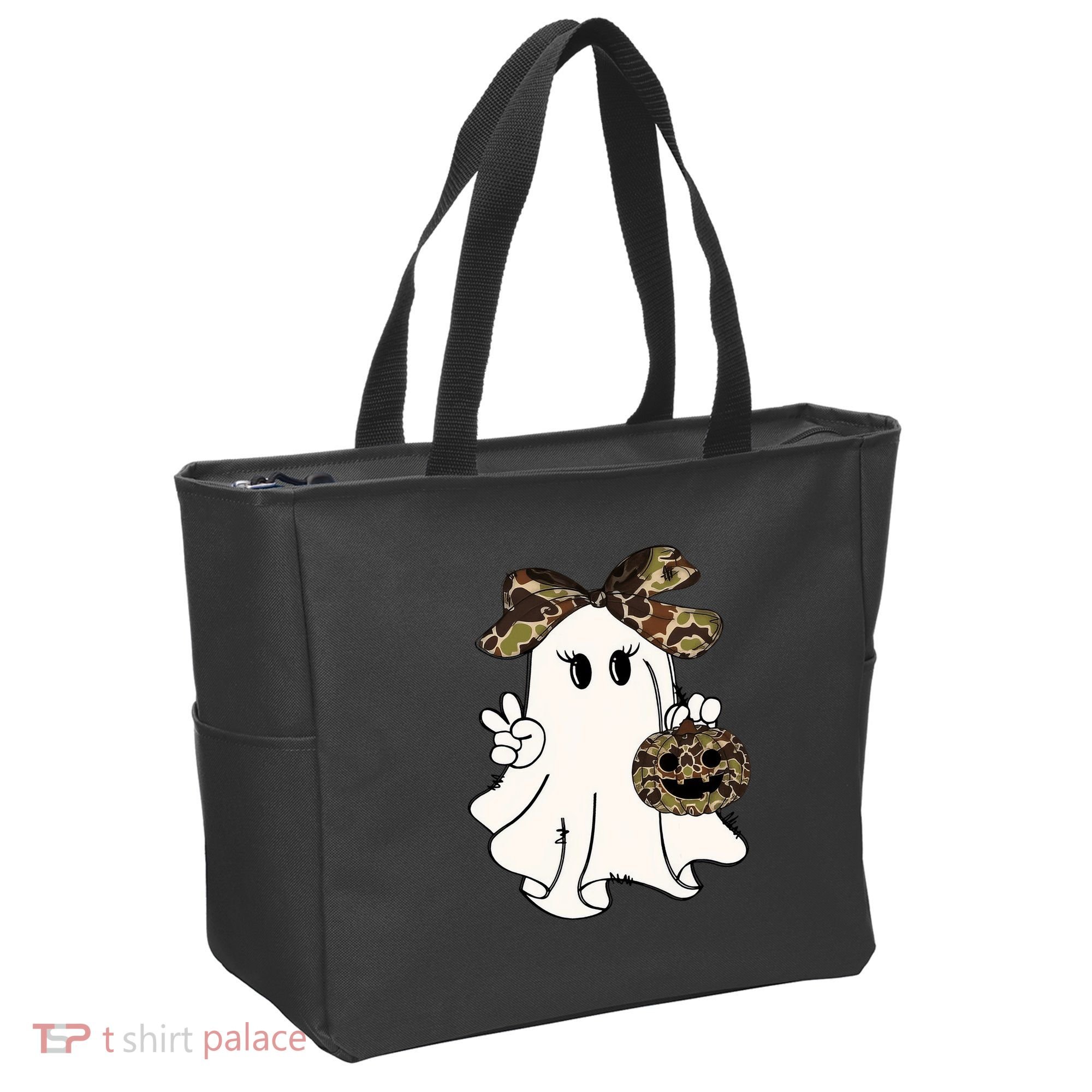 Funny Halloween Camouflage Camo Ghost Hello Hunting Season Tote Bag
