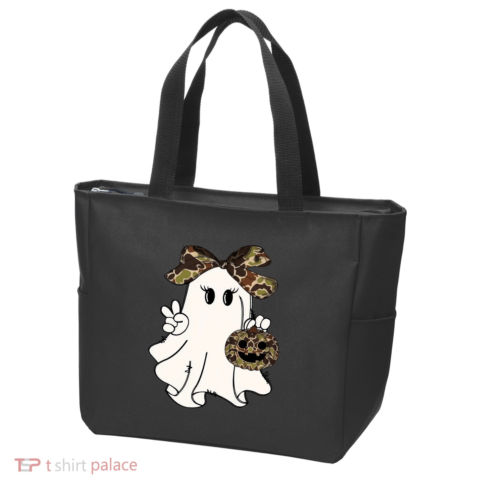 Funny Halloween Camouflage Camo Ghost Hello Hunting Season Tote Bag