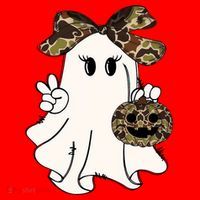 Funny Halloween Camouflage Camo Ghost Hello Hunting Season Santa Hat thumb 1