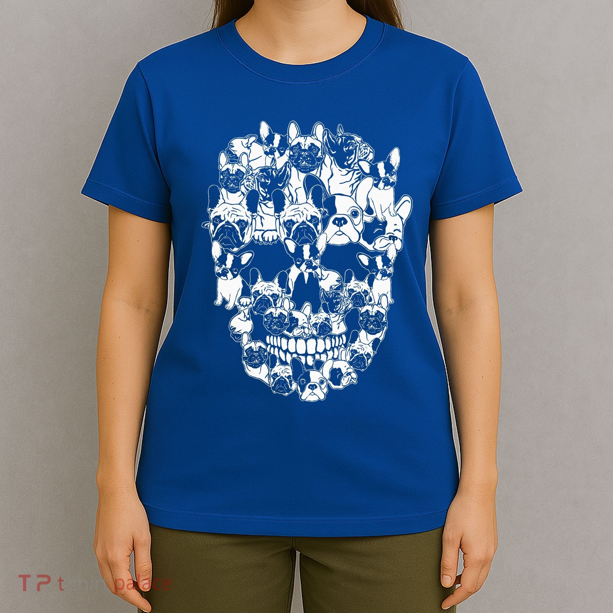 Funny Halloween Costume Skull French Bulldog Dog Lover T-Shirt