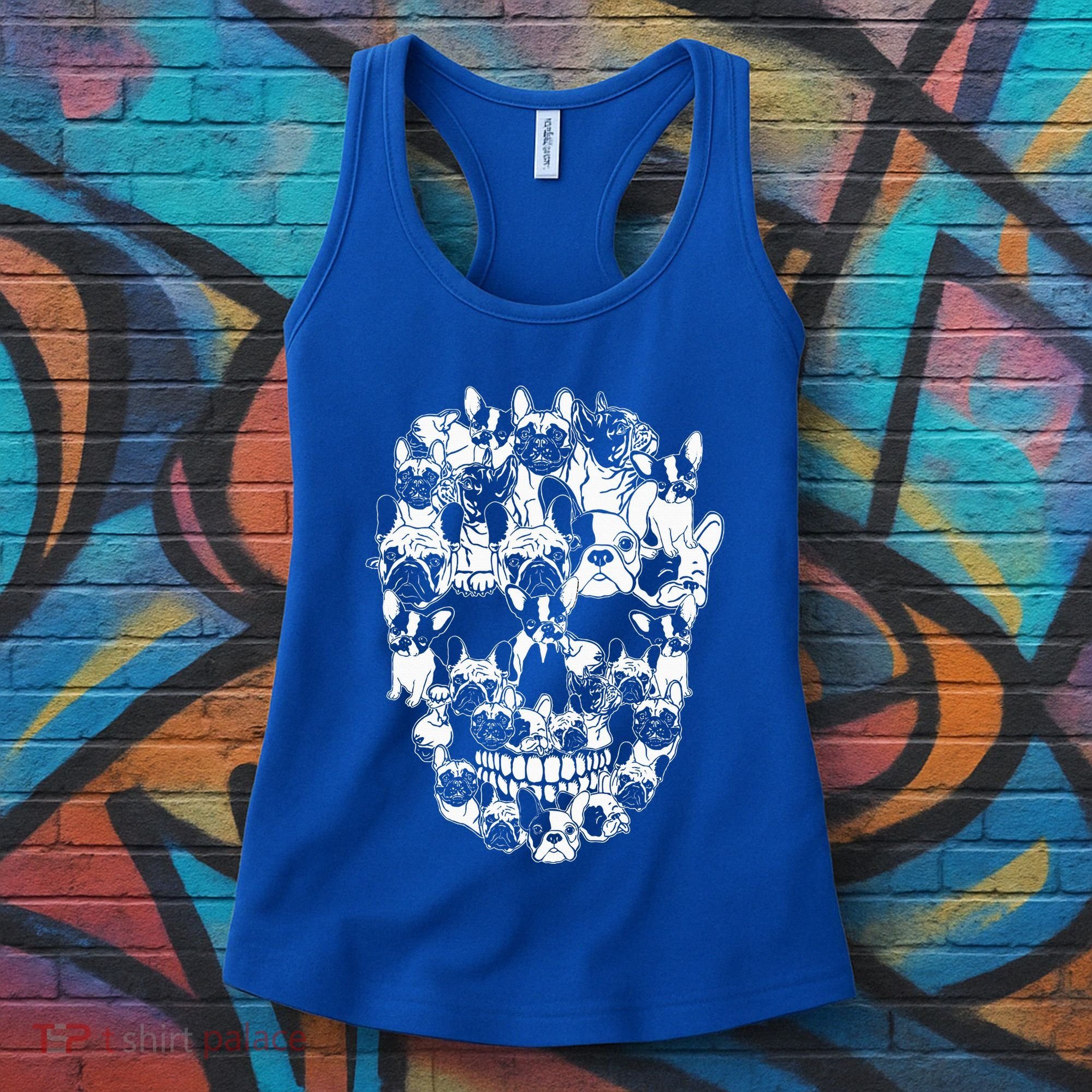 Funny Halloween Costume Skull French Bulldog Dog Lover Women's Tank Top
