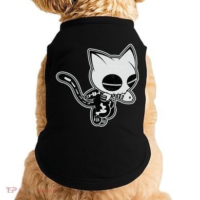 Funny Halloween Cute Ghost Skelekat Doggie Tank