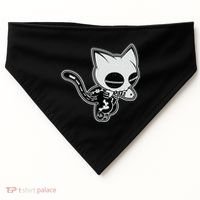Funny Halloween Cute Ghost Skelekat USA-Made Doggie Bandana thumb 0