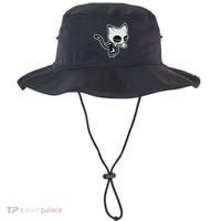 Funny Halloween Cute Ghost Skelekat Bucket Hat thumb 0