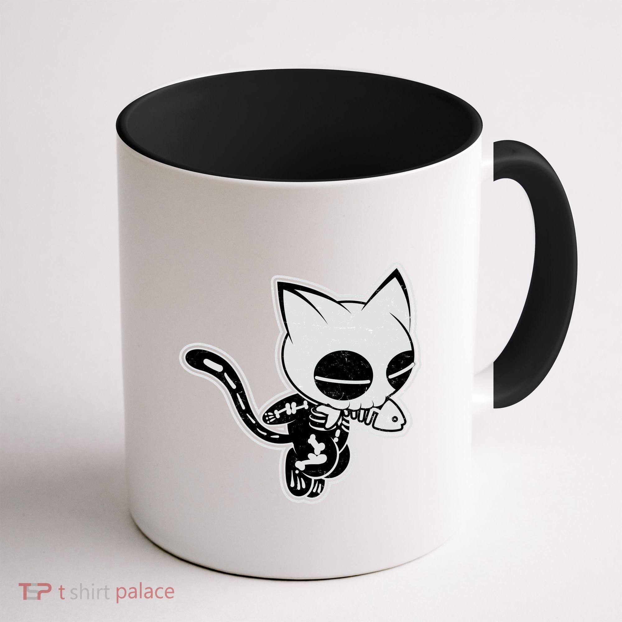 Funny Halloween Cute Ghost Skelekat Coffee Mug