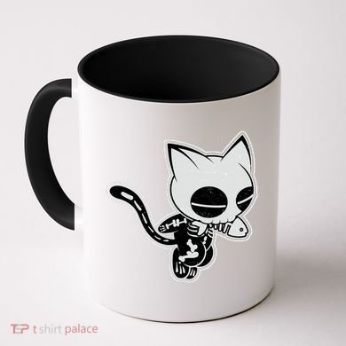 Funny Halloween Cute Ghost Skelekat Coffee Mug