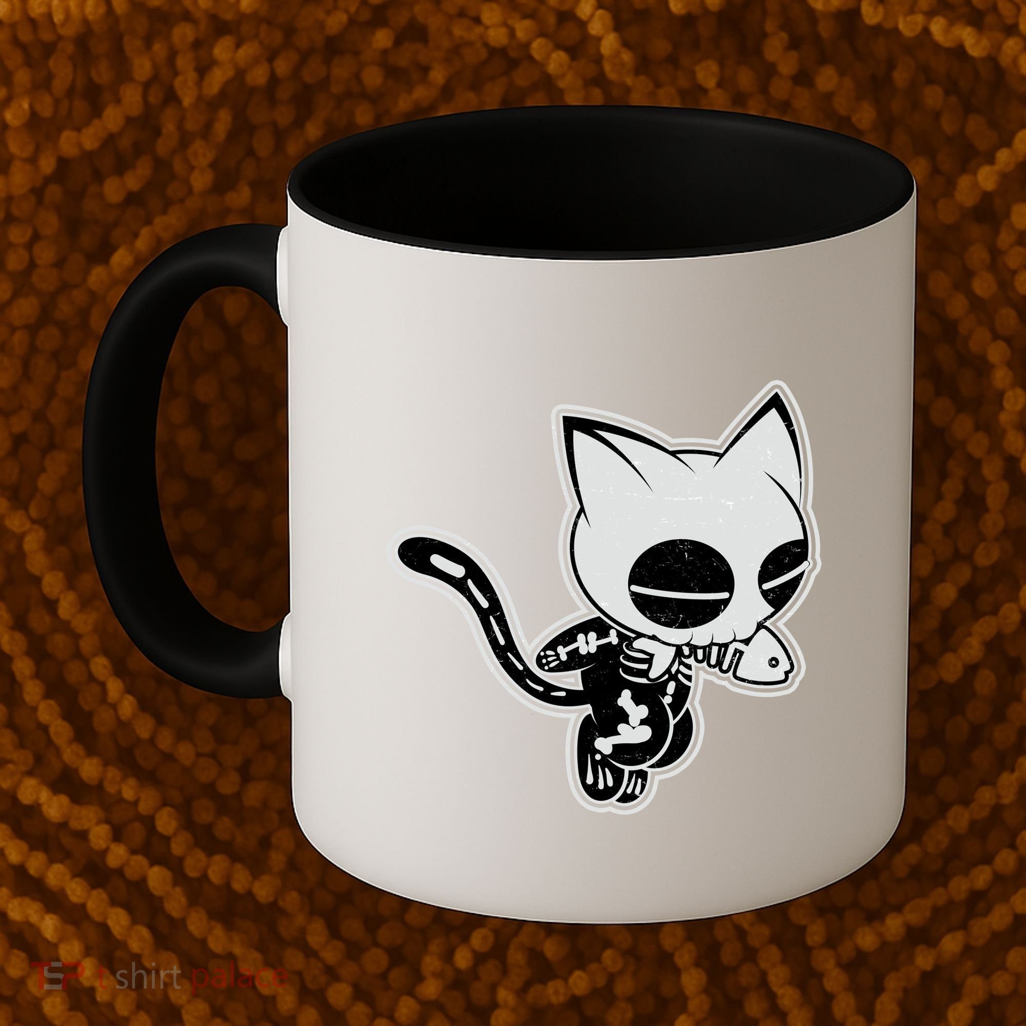 Funny Halloween Cute Ghost Skelekat Coffee Mug
