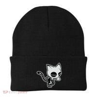 Funny Halloween Cute Ghost Skelekat Beanie thumb 0