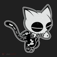 Funny Halloween Cute Ghost Skelekat Beanie thumb 2