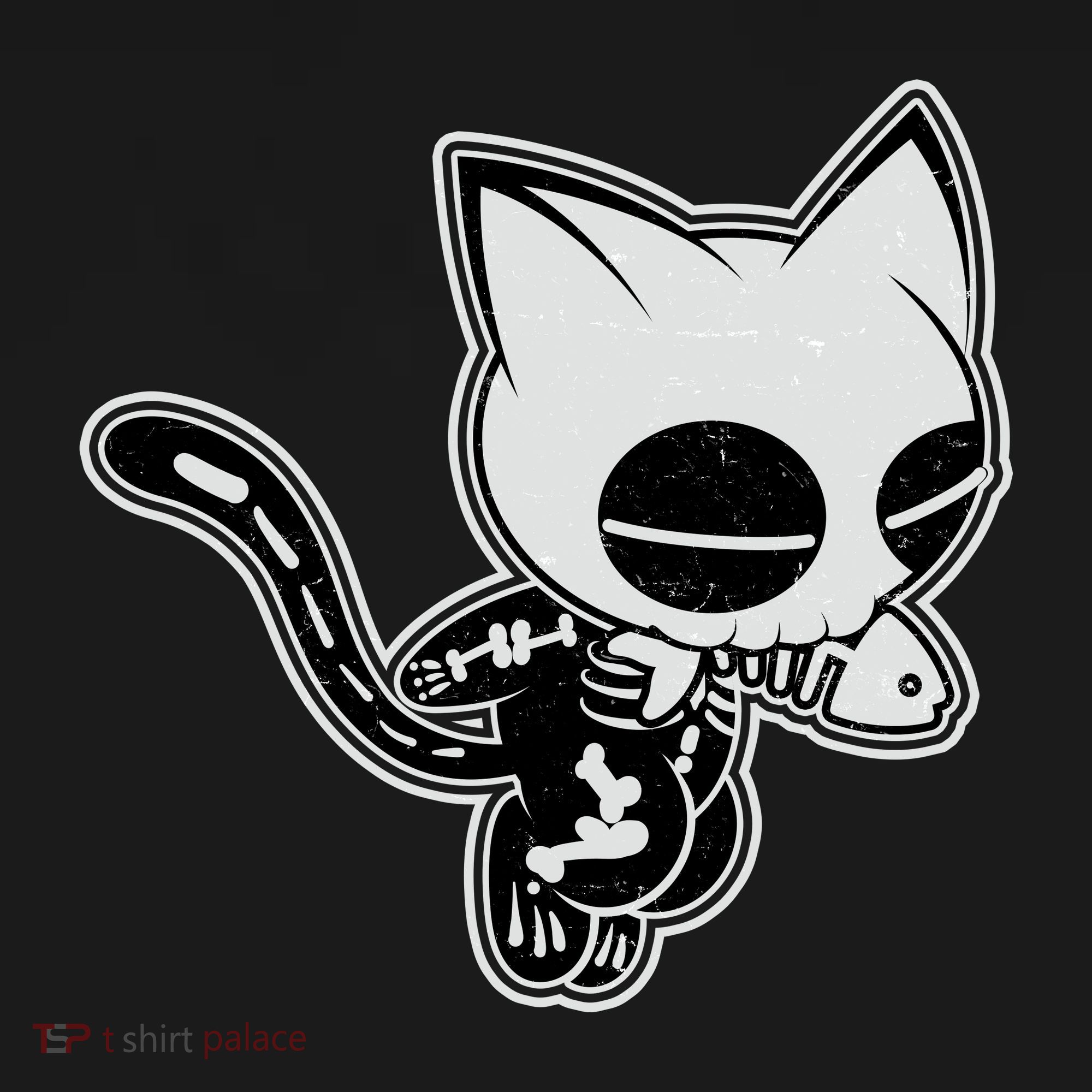 Funny Halloween Cute Ghost Skelekat Polo