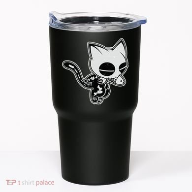 Funny Halloween Cute Ghost Skelekat Tumbler