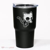 Funny Halloween Cute Ghost Skelekat Tumbler thumb 0