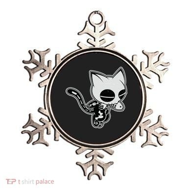 Funny Halloween Cute Ghost Skelekat Ornament