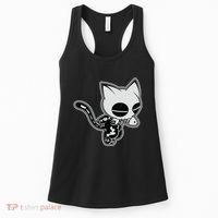 Funny Halloween Cute Ghost Skelekat Women's Tank Top thumb 0