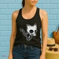 Funny Halloween Cute Ghost Skelekat Women's Tank Top thumb 2