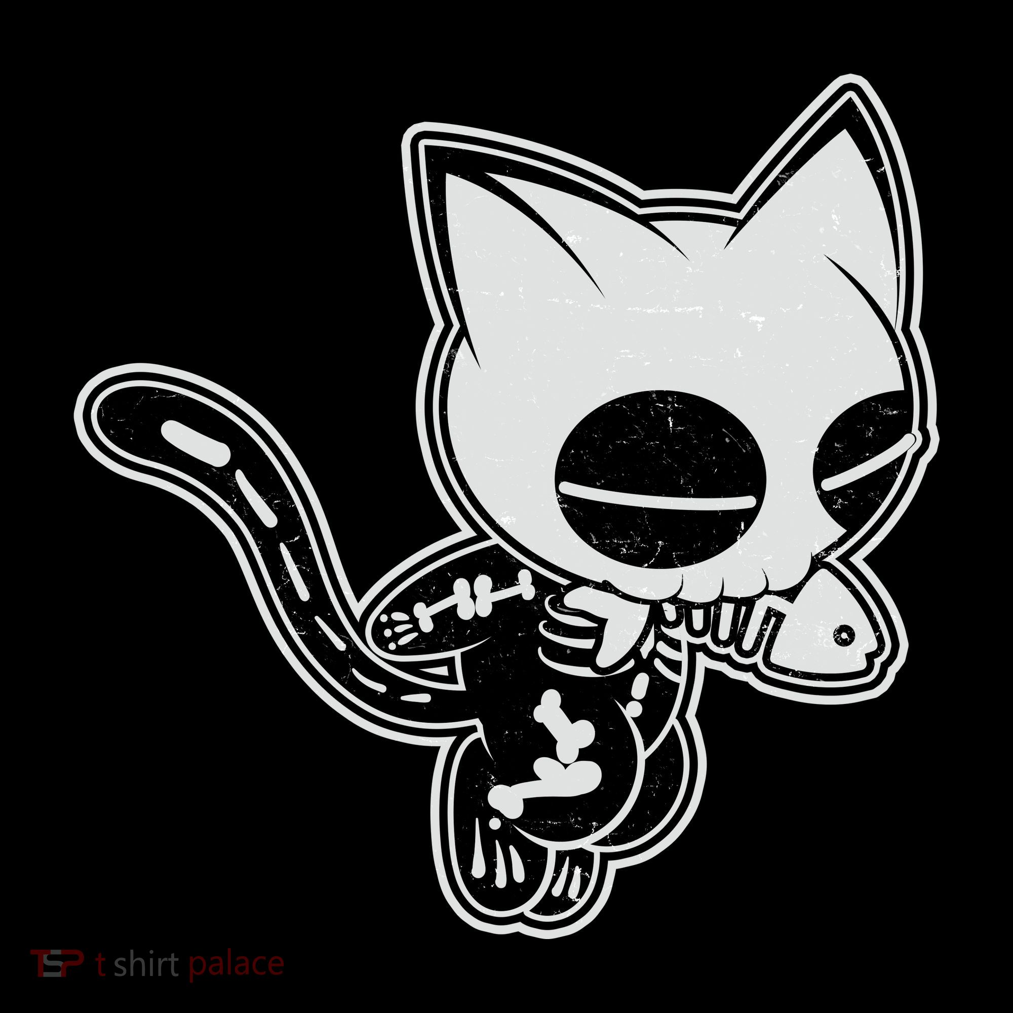 Funny Halloween Cute Ghost Skelekat Women's Tank Top