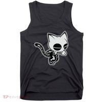 Funny Halloween Cute Ghost Skelekat Tank Top thumb 0