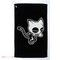 Funny Halloween Cute Ghost Skelekat Golf Towel thumb 0