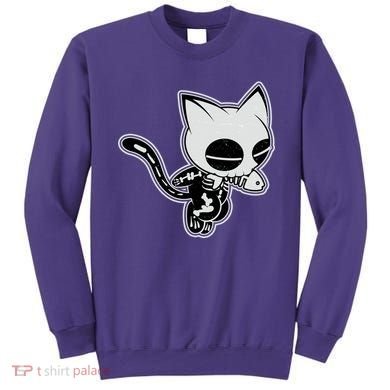 Funny Halloween Cute Ghost Skelekat Sweatshirt