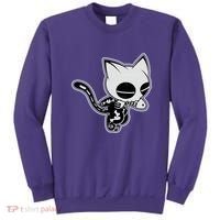 Funny Halloween Cute Ghost Skelekat Sweatshirt thumb 0