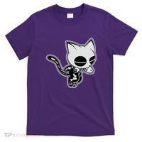 Funny Halloween Cute Ghost Skelekat T-Shirt thumb 0