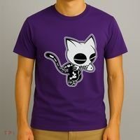 Funny Halloween Cute Ghost Skelekat T-Shirt thumb 3