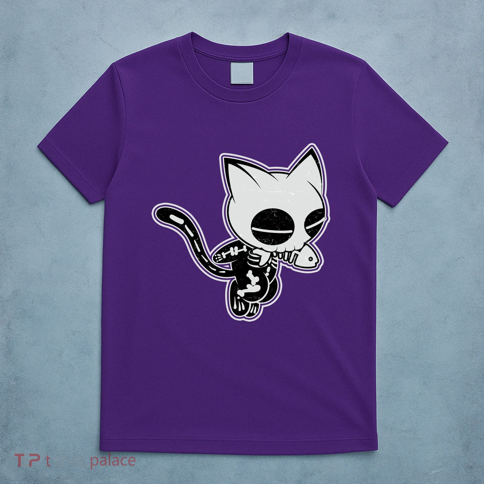 Funny Halloween Cute Ghost Skelekat T-Shirt