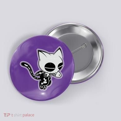 Funny Halloween Cute Ghost Skelekat Button