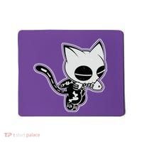 Funny Halloween Cute Ghost Skelekat Mousepad thumb 0