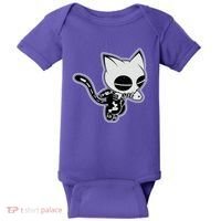 Funny Halloween Cute Ghost Skelekat Baby Bodysuit thumb 0