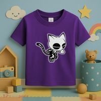 Funny Halloween Cute Ghost Skelekat Toddler T-Shirt thumb 3