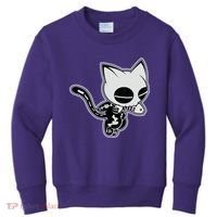 Funny Halloween Cute Ghost Skelekat Kids Sweatshirt thumb 0