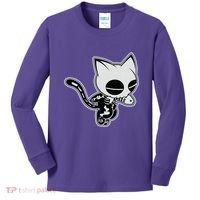 Funny Halloween Cute Ghost Skelekat Kids Long Sleeve Shirt thumb 0