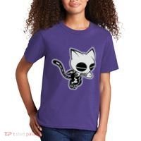 Funny Halloween Cute Ghost Skelekat Kids T-Shirt thumb 2