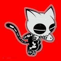 Funny Halloween Cute Ghost Skelekat Santa Hat thumb 1