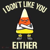 Funny Halloween Candy Corn I Don't Like You Either Beanie thumb 2