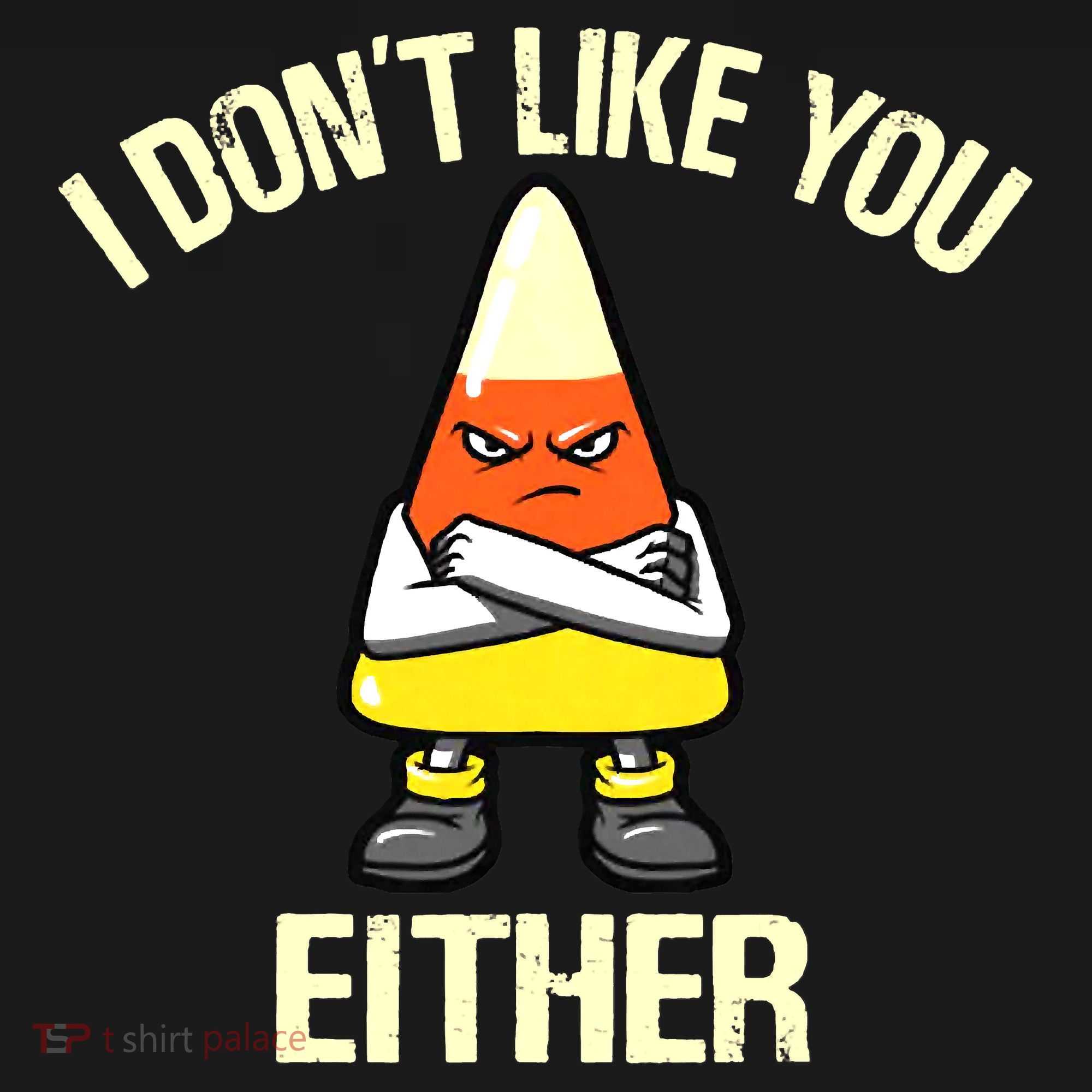 Funny Halloween Candy Corn I Don't Like You Either Kids Sweatshirt