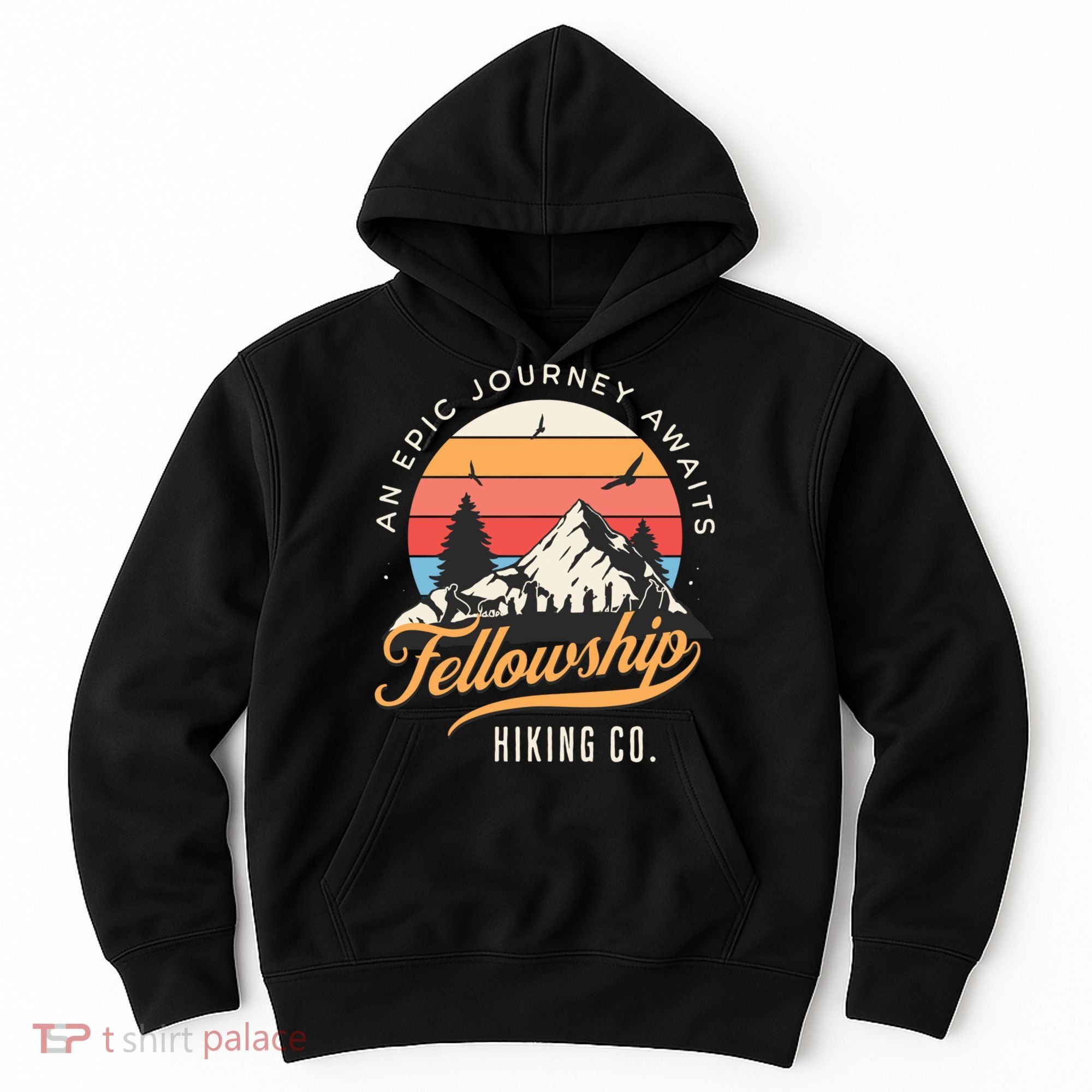 Fellowship Hiking Co An Epic Journey Awaits Black Fantasy Hoodie