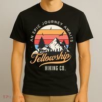 Fellowship Hiking Co An Epic Journey Awaits Black Fantasy T-Shirt thumb 3