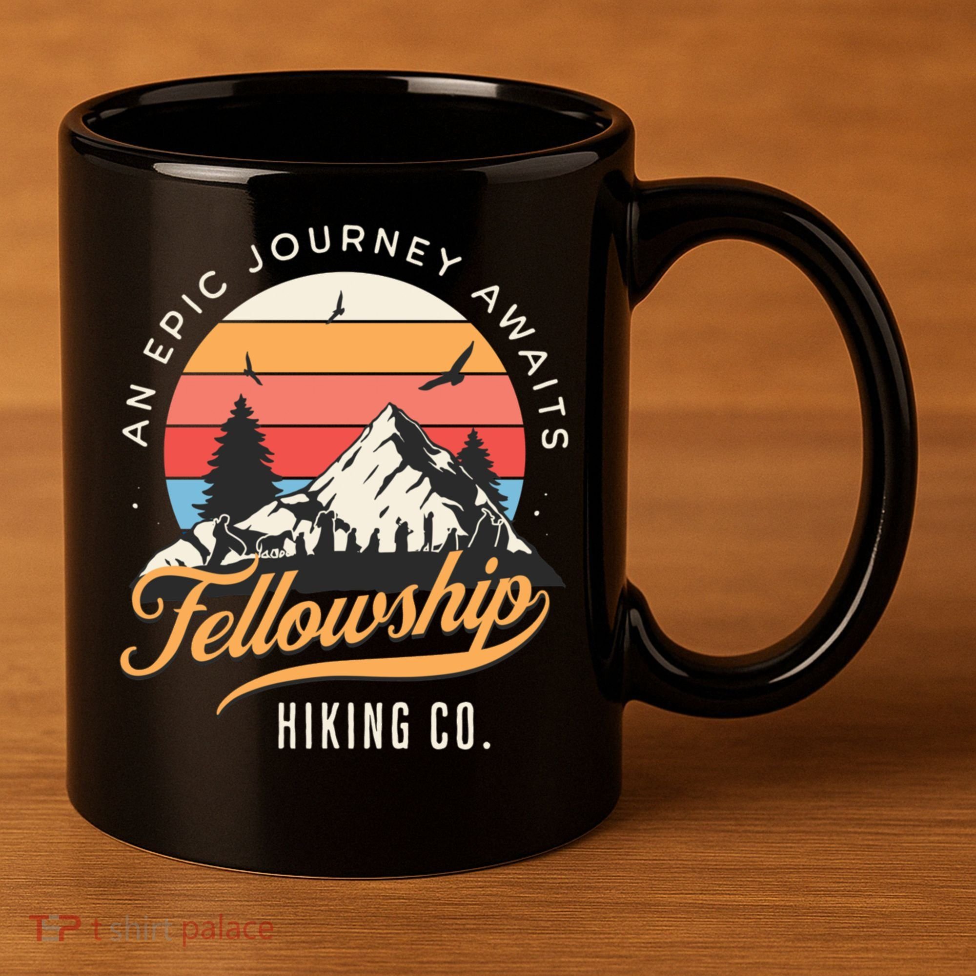 Fellowship Hiking Co An Epic Journey Awaits Black Fantasy 11oz C Handle Ceramic Mug
