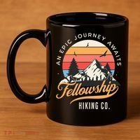Fellowship Hiking Co An Epic Journey Awaits Black Fantasy 11oz C Handle Ceramic Mug thumb 4