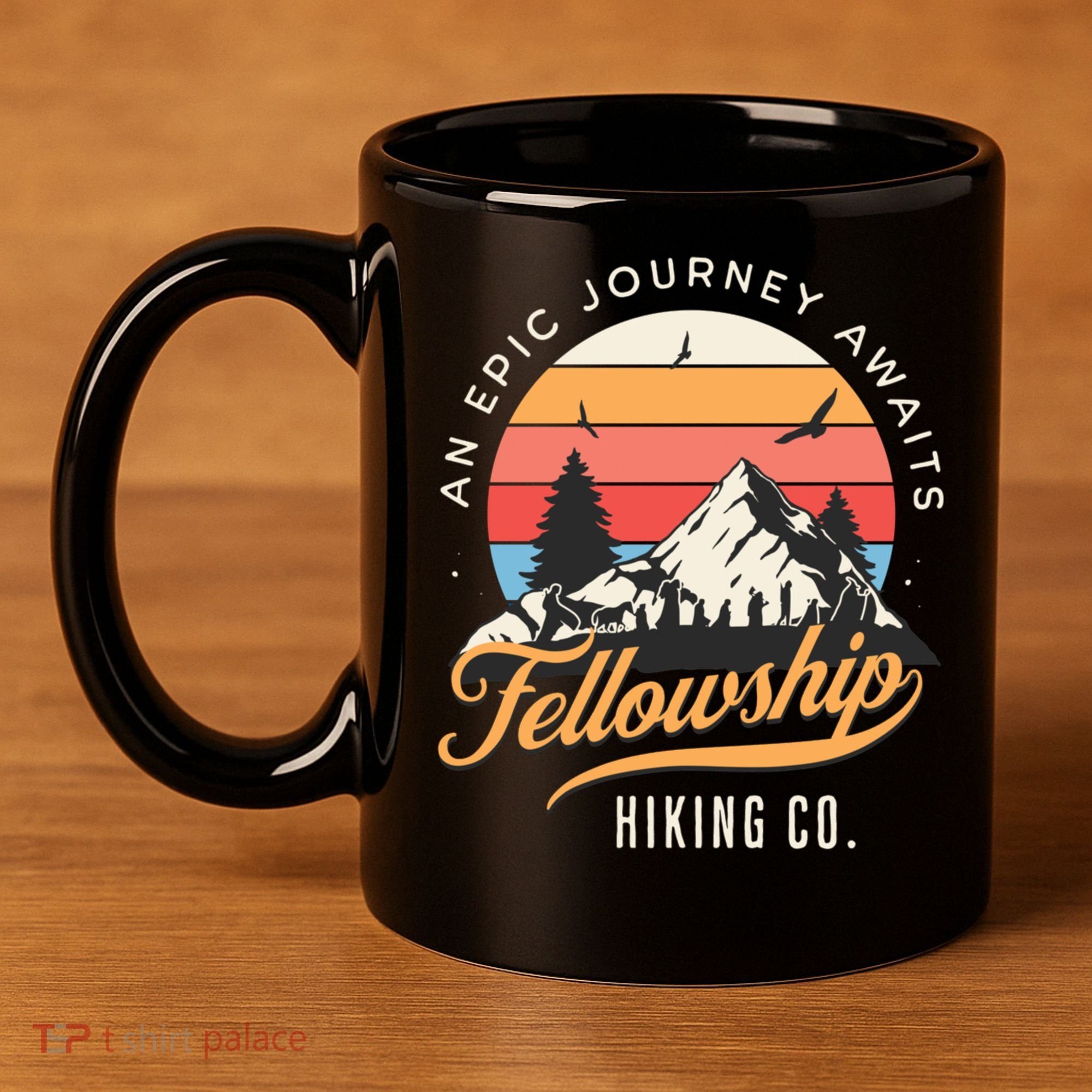 Fellowship Hiking Co An Epic Journey Awaits Black Fantasy 11oz C Handle Ceramic Mug
