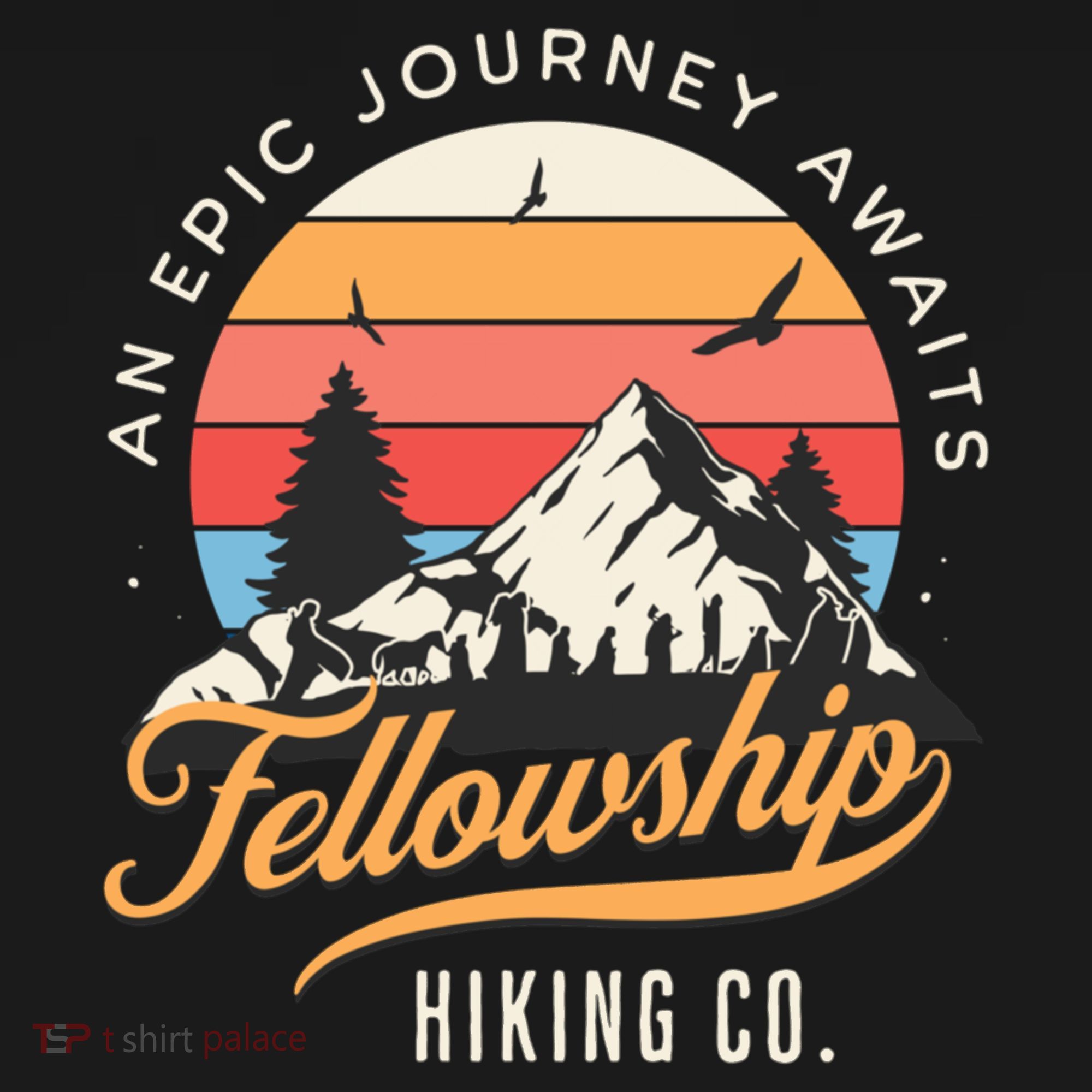 Fellowship Hiking Co An Epic Journey Awaits Black Fantasy Mousepad