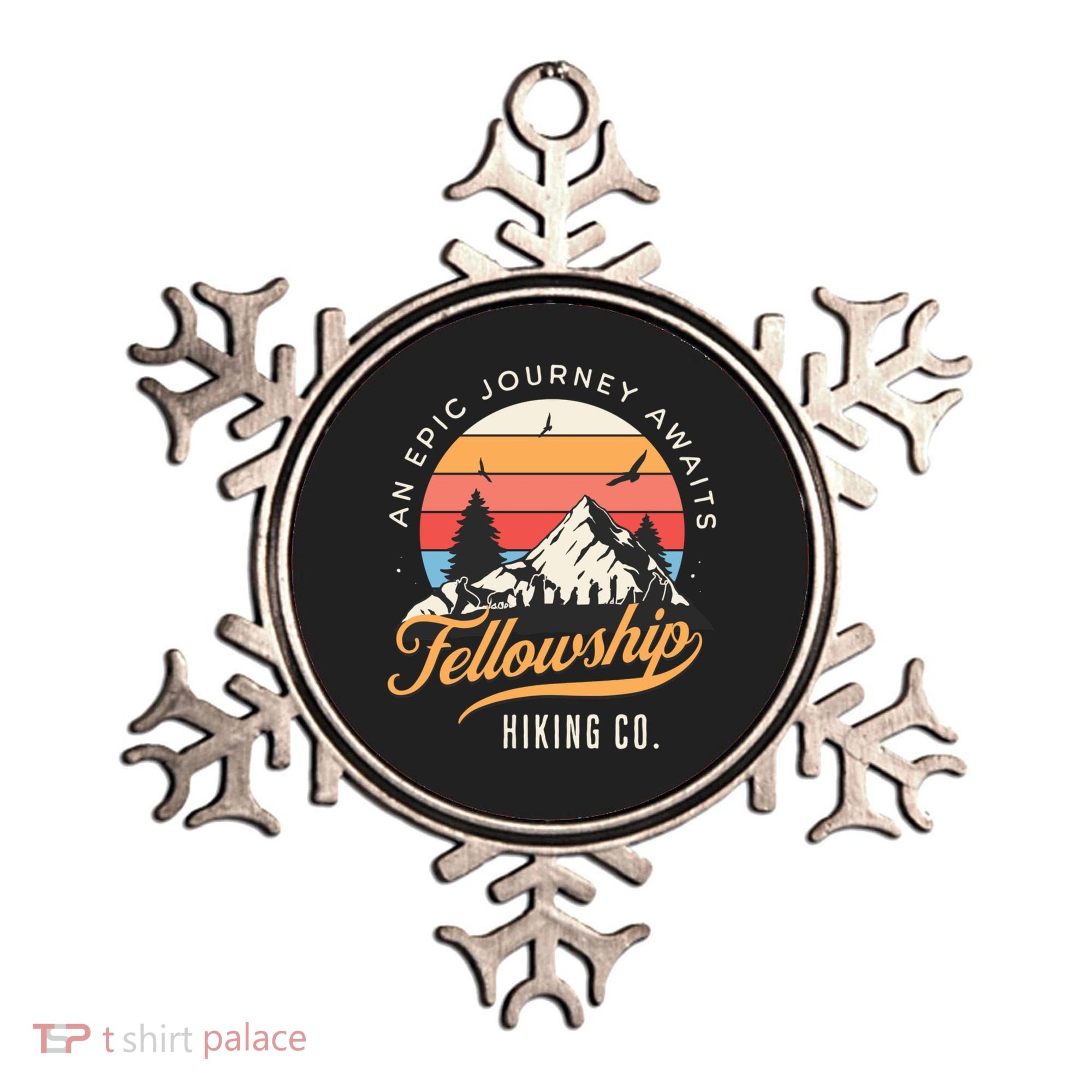 Fellowship Hiking Co An Epic Journey Awaits Black Fantasy Ornament