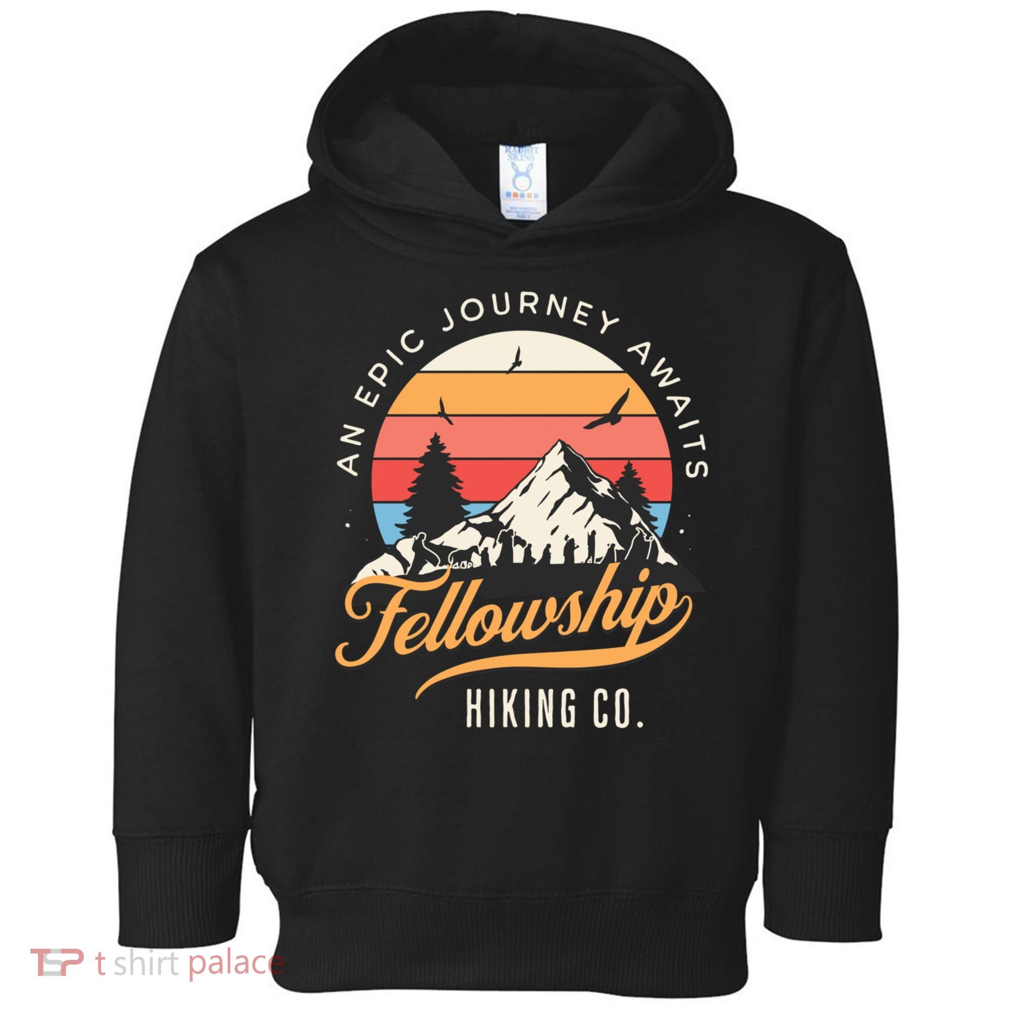 Fellowship Hiking Co An Epic Journey Awaits Black Fantasy Toddler Hoodie